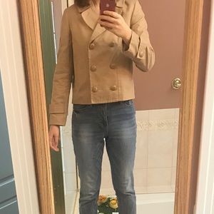 Talbots cropped short trench coat blazer